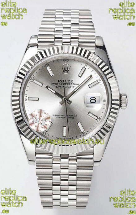 Rolex Datejust Cal.3235 Movement Swiss Watch 1:1 Mirror Replica 904L Steel 41MM - Steel Dial 
