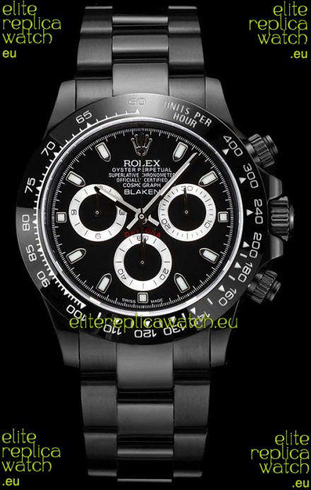 Rolex Daytona Blaken 1:1 Swiss Mirror Replica Black Dial Cal.4130 Movement (WITH BOX) 