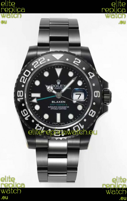 Rolex GMT Masters II REF.126710BLRO BLAKEN Swiss Replica - 904L Steel in DLC Coating