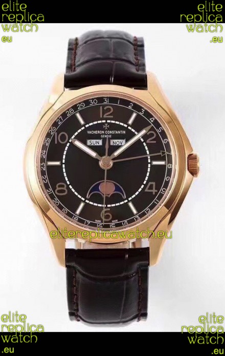 Vacheron Constantin Fiftysix Edition Rose Gold Watch 904L Steel 1:1 Mriror Replica Black Dial 
