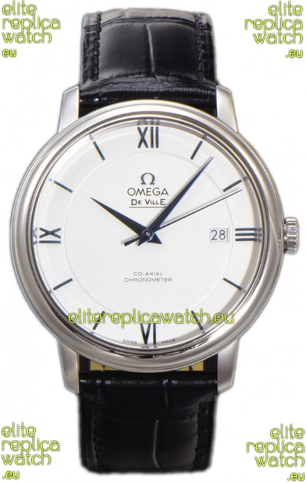 Omega De-Ville Annual Co-Axial Swiss Replica Watch 1:1 Mirror Edition in White Dial 39.5MM