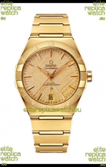 Omega Co-Axial Constellation Yellow Gold Meteorite Dial 1:1 Mirror Replica 41MM