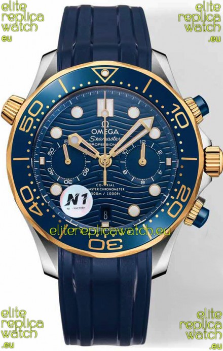 Omega Seamaster Co-Axial Master Chronograph Two Tone Blue Dial 44MM 1:1 Mirror Replica