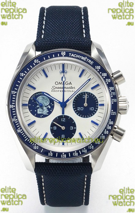 Omega Speedmaster 50th Anniversary Super Clone Snoopy Replica Watch in Nylon Strap 