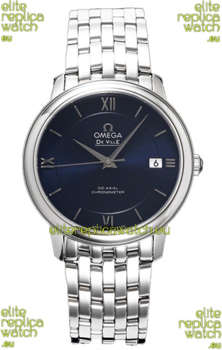 Omega De Ville Co-Axial Chronometer 36.8MM Swiss Replica Watch in Dark Blue Dial 