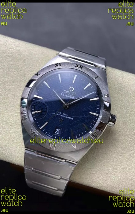 Omega Super Clone Co-Axial Constellation Stainless Blue Textured Dial Replica Watch