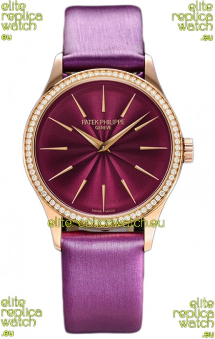 Patek Philippe Calatrava 4997 Ladies Rose Gold Pink Dial with Swiss Automatic Movement Watch