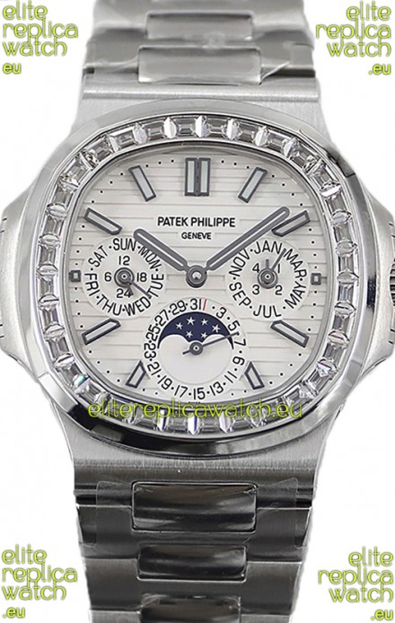 Patek Philippe Nautilus 5740 Perpetual Calendar Stainless Steel White Dial Swiss Replica Watch 
