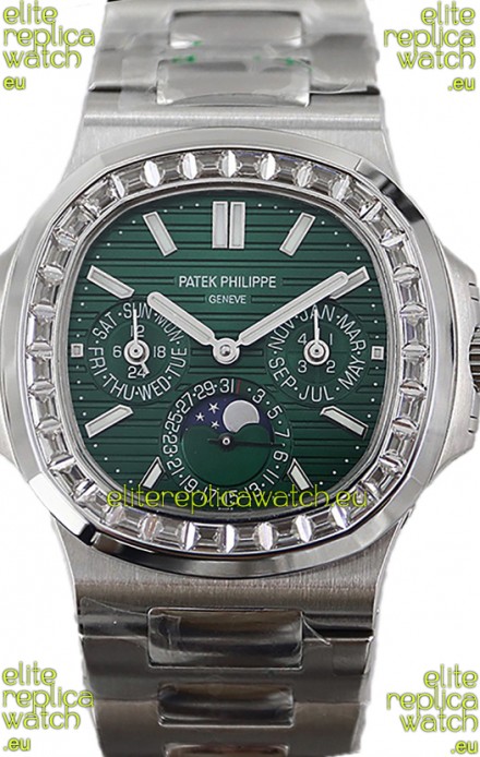 Patek Philippe Nautilus 5740 Perpetual Calendar Stainless Steel Green Dial Swiss Replica Watch 