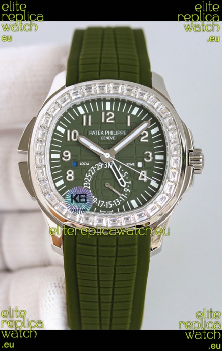 Patek Philippe Super Clone Aquanaut 5164A 1:1 Mirror Watch Green Dial Swiss Replica
