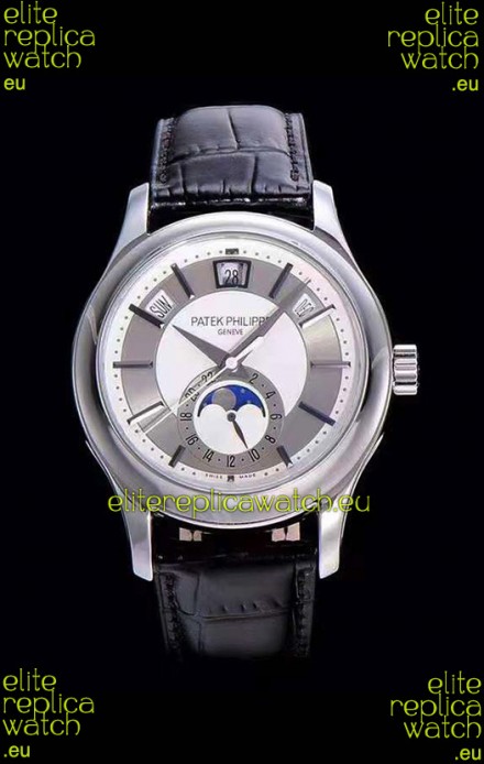 Patek Philippe 5205-001 Complications MoonPhase 1:1 Mirror Swiss Replica Watch Steel Grey Dial