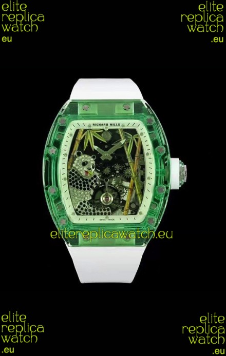 Richard Mille RM26-01 Tourbillon Panda Transparent Sapphires Casing Watch - Super Clone Replica