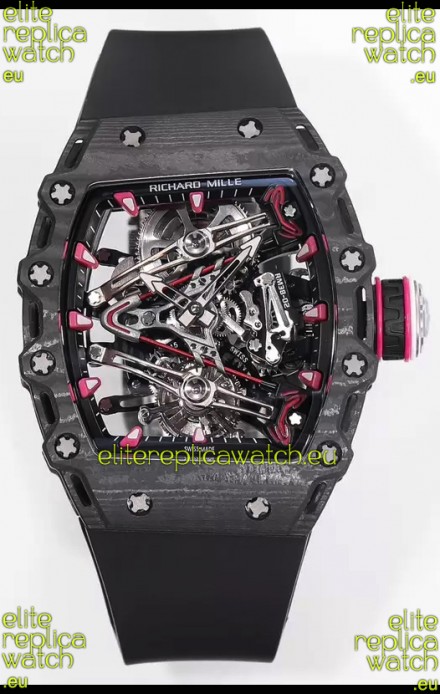 Richard Mille RM38-02 Carbon Casing Bubba Watson Black Rubber Tourbillon Movement 1:1 Mirror Replica