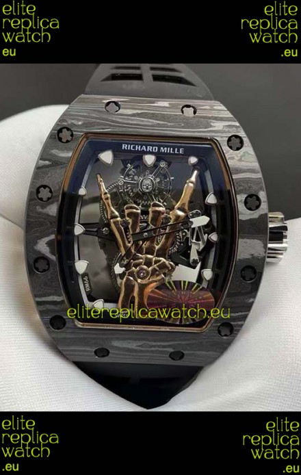 Richard Mille RM66 Flying Genuine Tourbillon Black Carbon Superclone Replica Watch 
