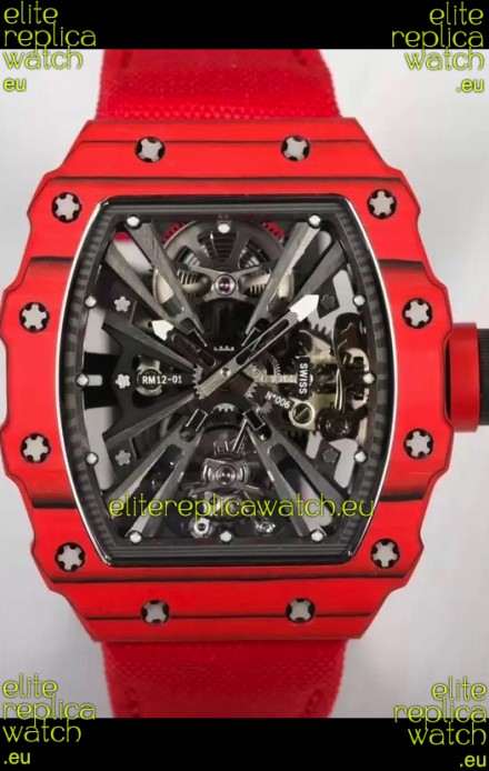 Richard Mille RM12-01 Carbon Fiber Case Genuine Tourbillon Movement 1:1 Mirror Replica Watch