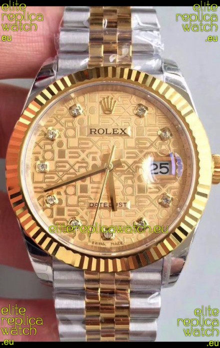 Rolex Datejust 41MM Cal.3135 Movement Swiss Replica Watch in 904L Steel Two Tone Casing Computer Dial