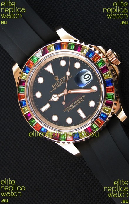 Rolex Yachtmaster 116695 Everose Gold Diamonds 1:1 Ultimate Mirror Replica Watch