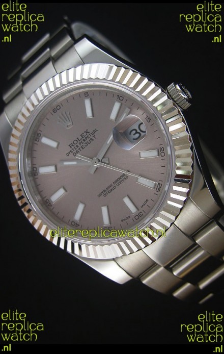 Rolex Datejust II 41MM with Cal.3136 Movement Swiss Replica Watch in Grey Dial Stick Markers 