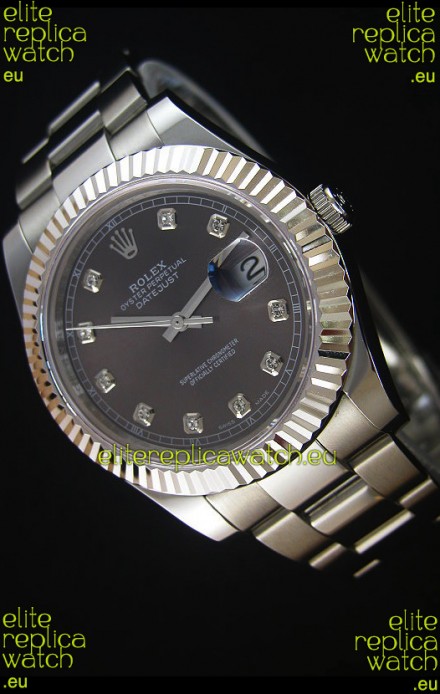 Rolex Datejust Japanese Replica Watch - Grey Dial in 41MM with Oyster Strap