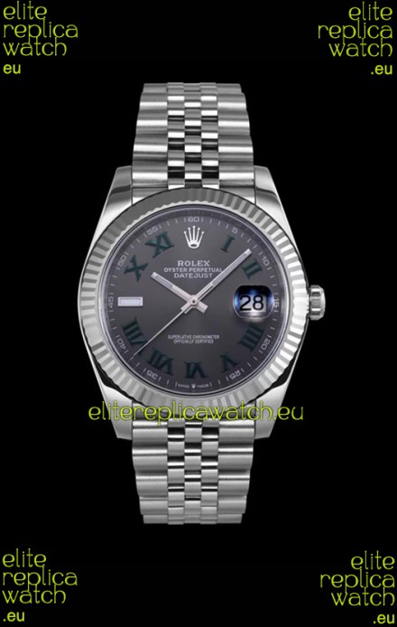 Rolex Datejust Wimbledon Edition Japanese Replica Watch - Grey Dial in 41MM 