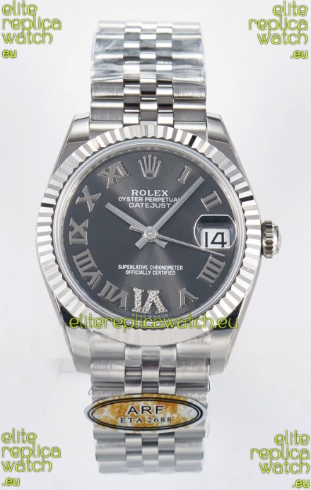 Rolex Super Clone Datejust ETA 2688 Movement 31MM Stainless Steel Case Grey Dial Watch