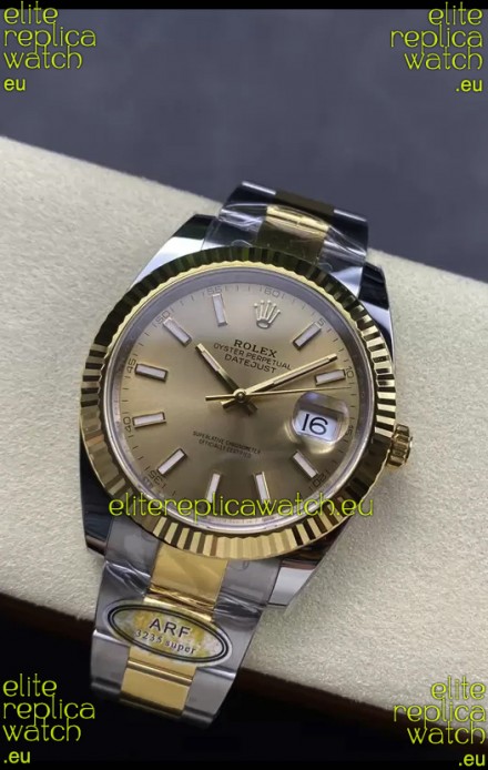Rolex Datejust M126333 41MM ETA3235 72 Hours Power Gold Dial Oyster 1:1 Mirror Replica Yellow Gold 904L Steel