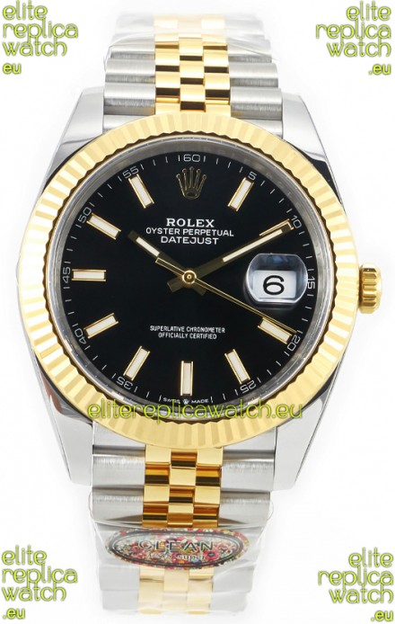 Rolex Datejust M126333 41MM ETA3235 72 Hours Power Black Dial Jubilee 1:1 Mirror Replica Yellow Gold 904L Steel