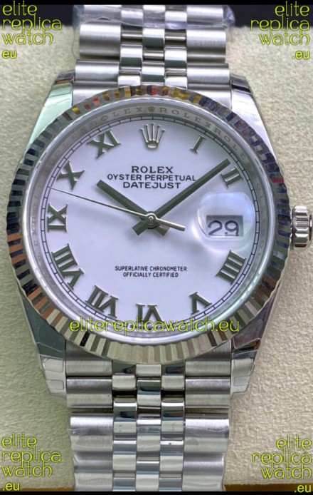 Rolex Datejust 126234 36MM Swiss Replica in 904L Steel in White Dial 1:1 Mirror Replica