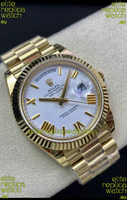 Rolex Day Date Presidential 18K Yellow Gold Watch 40MM - White Dial 1:1 Mirror Quality