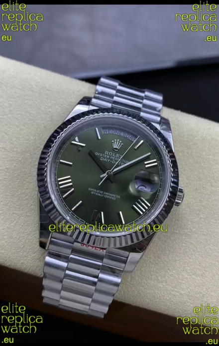 Rolex Day Date Presidential Stainless Steel Green Dial Watch 40MM - 1:1 Mirror Quality