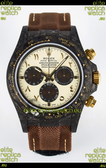 Rolex Daytona Super Clone DiW Desert Eagle Arabic Edition Watch - Forged Cabon Casing 1:1 Mirror Replica