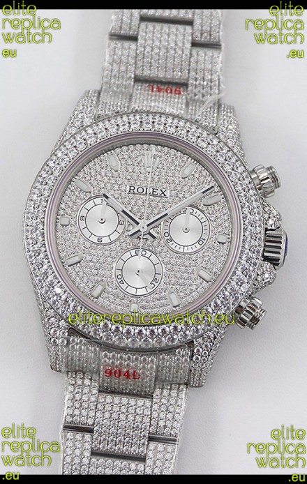 Rolex Cosmograph Daytona 904L Steel ICED OUT Cal.4130 Movement - 904L Steel Watch