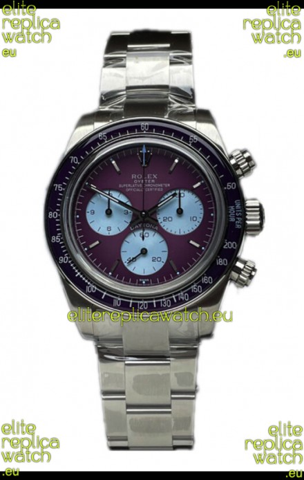 Rolex Daytona 116508 Warm Burgundy De Geneve Stainless Steel Watch Swiss Replica 