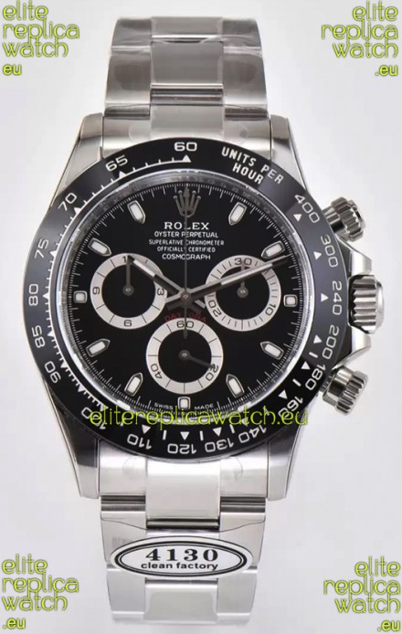 Rolex Cosmograph Daytona M116500LN Original Cal.4130 Movement - 904L Steel Watch in Black Dial
