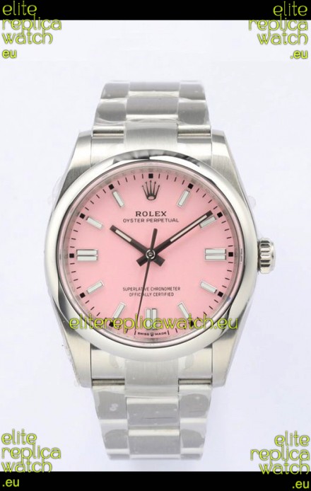 Rolex Oyster Perpetual REF#126000 36MM Swiss Movement Swiss Replica Pink Dial 904L Steel 1:1 Mirror Replica Watch