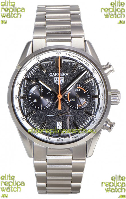 Tag Heuer Carrera Chronograph 43 Swiss Quartz Replica Watch Grey Dial Steel Strap 