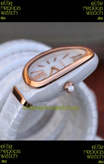 Bvlgari Serpenti Edition White Ceramic Replica Watch in 1:1 Mirror Quality 