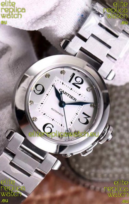 Pasha De Cartier 1:1 Mirror Quality Automatic Swiss Replica Watch 32MM - Steel Dial