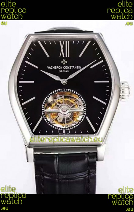 Vacheron Constantin Malte Tourbillon 1:1 Mirror Stainless Steel Swiss Replica Black Dial 