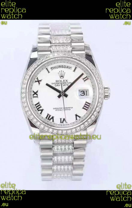 Rolex Day Date Presidential 904L Steel 36MM - White Roman Dial 1:1 Mirror Quality Watch