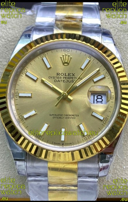 Rolex Datejust 126333 41MM Cal.3135 Swiss 1:1 Mirror Replica Watch in 904L Gold Dial 