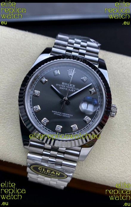 Rolex Datejust 126334 41MM ETA 3235 Swiss 1:1 Mirror Replica Watch in 904L Steel Dark Grey Dial 