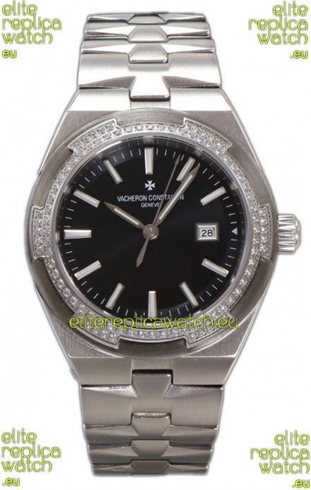 Vacheron Constantin Overseas Steel Casing Black Dial 35MM Swiss Replica Watch 