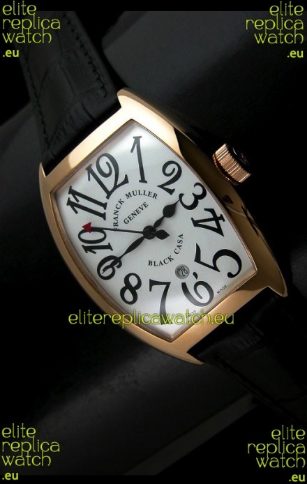 Franck Muller Black Casa in Japanese Replica Watch White Dial