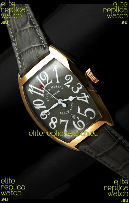 Franck Muller Black Casa Japanese Replica Watch in Grey Dial