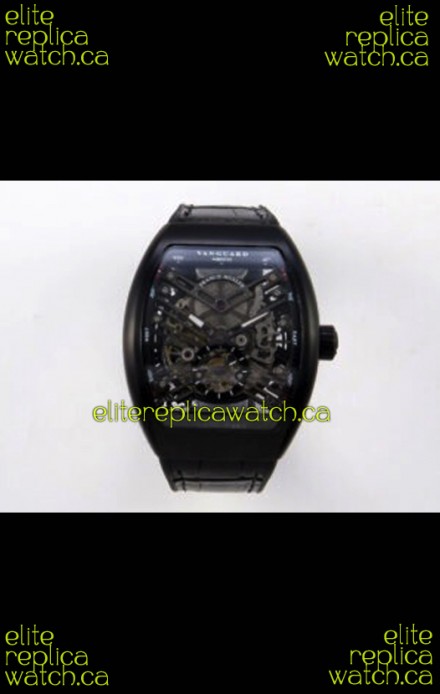Franck Muller V45 Tourbillon Skeleton DLC Super Clone Watch 