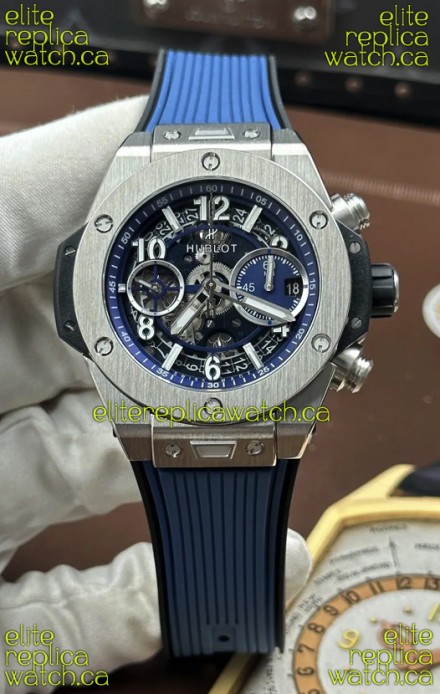 Hublot Big Bang Unico Blue Stainless Steel Casing Super Clone Watch 