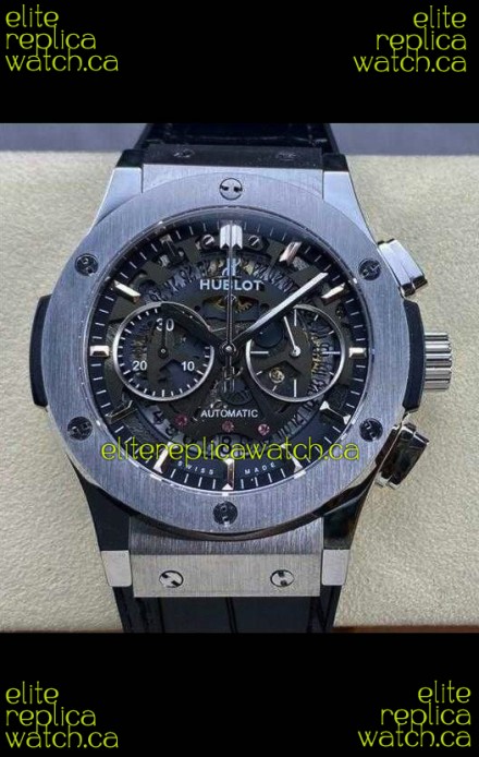Hublot Classic Fusion Chronograph Stainless Steel Skeleton Super Clone Watch 