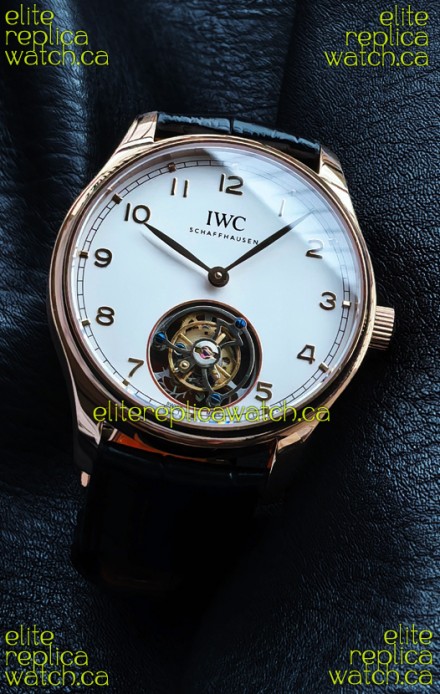 IWC Portuguese Tourbillon Rose Gold White Dial Super Clone Watch 