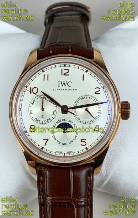 IWC Portuguese Perpetual Calendar Rose Gold Super Clone Watch 